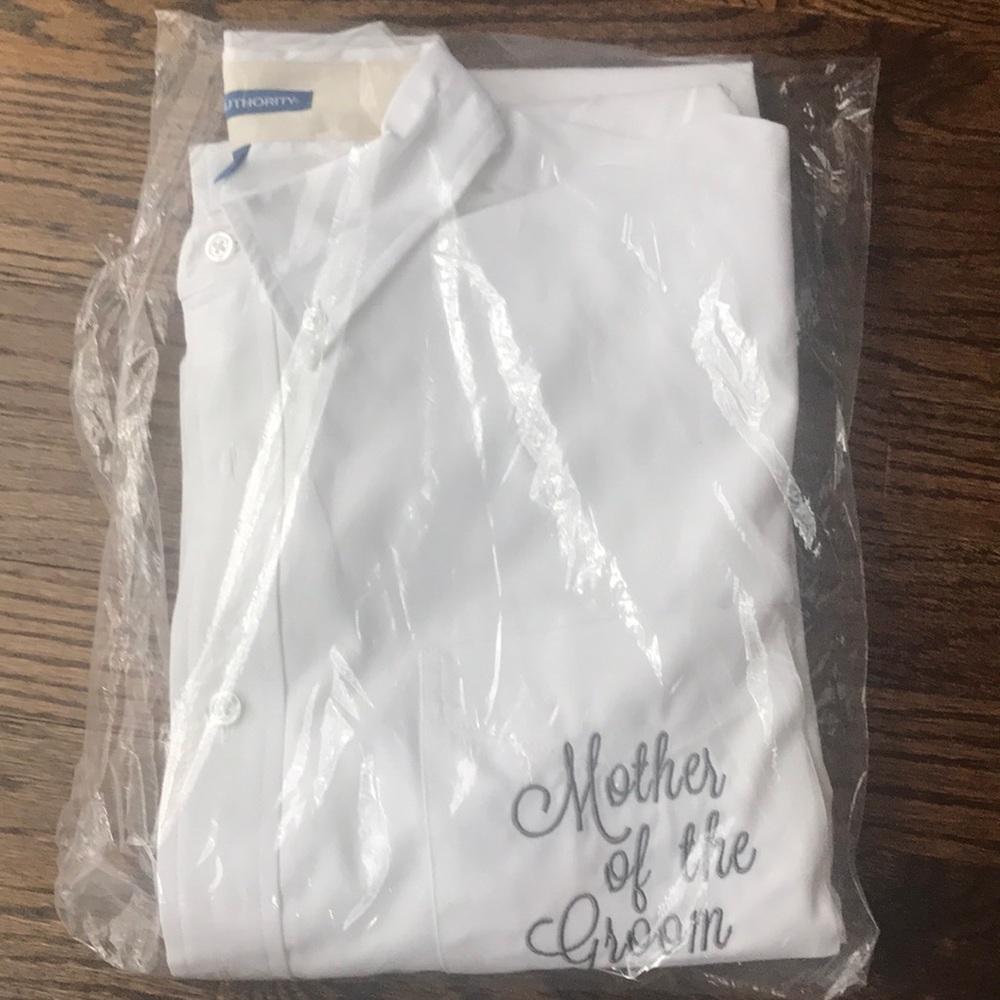 White long sleeve button up shirt bridal